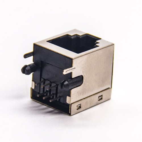 RJ12 6p6c Shielded Jack Connector Right Angled Through Hole PCB Mount RJ12 6p6c Shielded Jack Connector Right Angled Through Hole PCB Mount