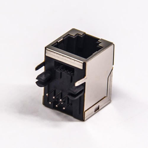 RJ12 Jack 90 Degree Single Port Modular Connector Through Hole for PCB Mount RJ12 Jack 90 Degree Single Port Modular Connector Through Hole for PCB Mount
