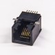 RJ12 Modular Connector Right Angled SMT Black Plastic 6p6c RJ12 Modular Connector Right Angled SMT Black Plastic 6p6c