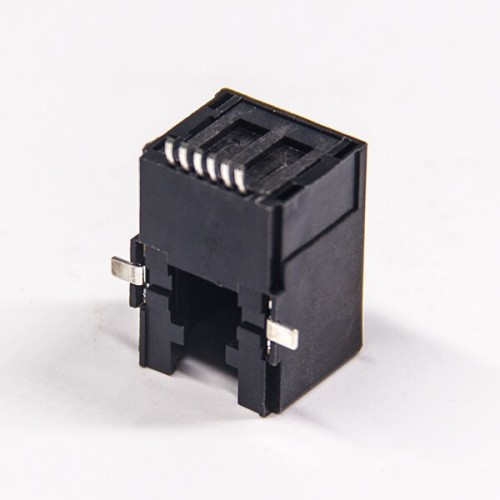 RJ12 Modular Connector Right Angled SMT Black Plastic 6p6c RJ12 Modular Connector Right Angled SMT Black Plastic 6p6c