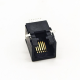 RJ12 Modular Connector Right Angled SMT Black Plastic 6p6c RJ12 Modular Connector Right Angled SMT Black Plastic 6p6c