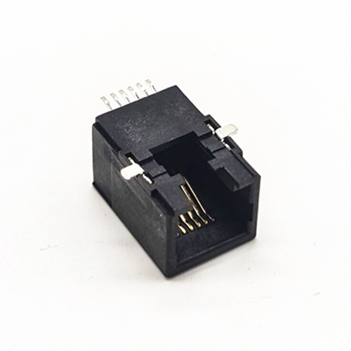 RJ12 Modular Connector Right Angled SMT Black Plastic 6p6c RJ12 Modular Connector Right Angled SMT Black Plastic 6p6c