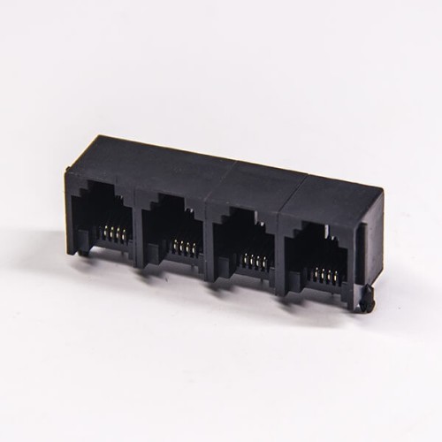 RJ12 Modular Jack 6p4c Erhernet Network Connector 1x4 port Unshielded RJ12 Modular Jack 6p4c Erhernet Network Connector 1x4 port Unshielded