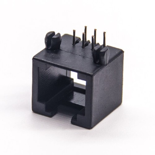 RJ12 Socket 6p6c Connector Black Angled Through Hole for PCB Mount RJ12 Socket 6p6c Connector Black Angled Through Hole for PCB Mount