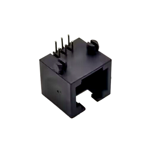 RJ12 Socket 6p6c Connector Black Angled Through Hole for PCB Mount RJ12 Socket 6p6c Connector Black Angled Through Hole for PCB Mount