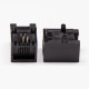 Female RJ14 Connector 1 Port Black R/A 6P4C Unshield Without LED 10PCS