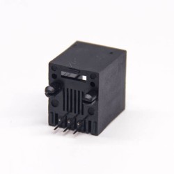 6P6C RJ25 Connector Straight Plastic Black Single Port Through Hole