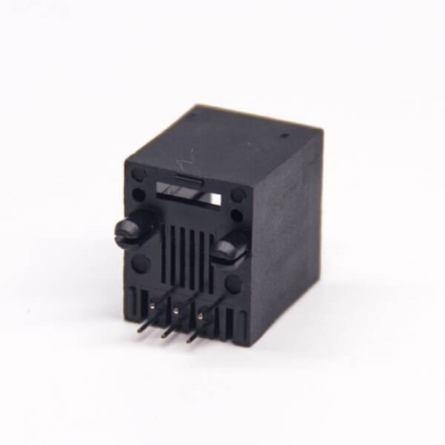 6P6C RJ25 Connector Straight Plastic Black Single Port Through Hole 6P6C RJ25 Connector Straight Plastic Black Single Port Through Hole