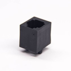 6P6C RJ25 Connector Straight Plastic Black Single Port Through Hole
