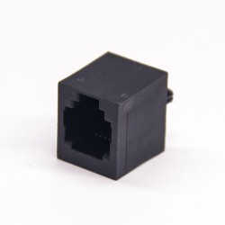 6P6C RJ25 Connector Straight Plastic Black Single Port Through Hole 30pcs