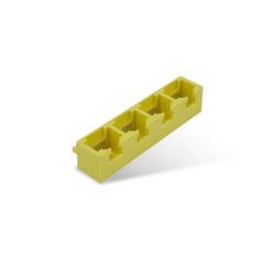 2pcs 1x4 RJ45 Connector Yellow Multi-Port 8P8C Mini Socket Unshield Without Led
