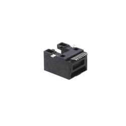 2pcs RJ45 Connector Cat5 Horizontal Socket Black Plastic SMT