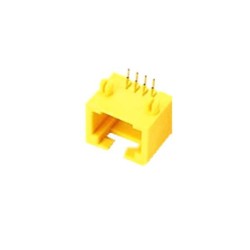2pcs RJ45 Receptacle Connector Computer Network Interface Socket Yellow Plastic Without Led Unshield