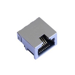 2pcs Single Port RJ45 Connector Jack Low Profile Stacked THT Without LED