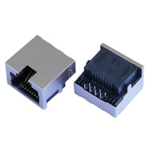 2pcs Single Port RJ45 Connector Jack Low Profile Stacked THT Without LED 2pcs Single Port RJ45 Connector Jack Low Profile Stacked THT Without LED