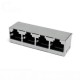 4 Port RJ45 Connector 8 Pin Shiled Network Modular 8P8C R/A without Led 4 Port RJ45 Connector 8 Pin Shiled Network Modular 8P8C R/A without Led