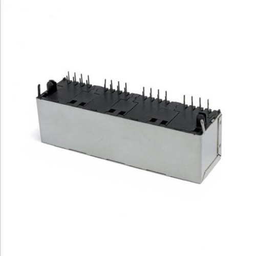 4 Port RJ45 Connector 8 Pin Shiled Network Modular 8P8C R/A without Led 4 Port RJ45 Connector 8 Pin Shiled Network Modular 8P8C R/A without Led