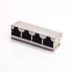 4 Port RJ45 Jack 180 Degree Shielded Connector Through Hole PCB Mount 4 Port RJ45 Jack 180 Degree Shielded Connector Through Hole PCB Mount