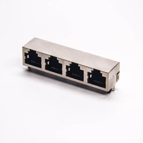 4 Port RJ45 Jack 8P8C 90 Degree Through Hole for PCB Mount 20pcs 4 Port RJ45 Jack 8P8C 90 Degree Through Hole for PCB Mount 20pcs