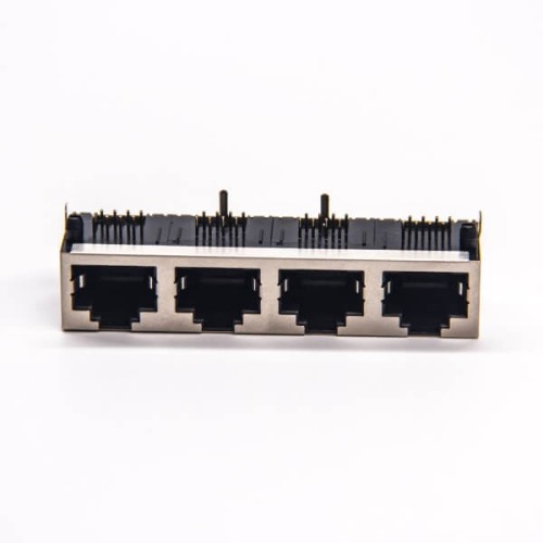 4 Port RJ45 Jack 8P8C 90 Degree Through Hole for PCB Mount 20pcs 4 Port RJ45 Jack 8P8C 90 Degree Through Hole for PCB Mount 20pcs