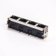 4 Port RJ45 PCB with LED Right Angled Through Hole PCB Mount with EMI 4 Port RJ45 PCB with LED Right Angled Through Hole PCB Mount with EMI