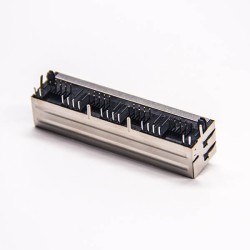 4 Port RJ45 PCB with LED Right Angled Through Hole PCB Mount with EMI