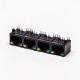 4 RJ45 Female Connector 4 Port 1*4 Black R/A Unshield With LED for PCB 4 RJ45 Female Connector 4 Port 1*4 Black R/A Unshield With LED for PCB