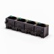 4 RJ45 Female Connector 4 Port 1*4 Black R/A Unshield With LED for PCB 4 RJ45 Female Connector 4 Port 1*4 Black R/A Unshield With LED for PCB