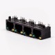 4 RJ45 Female Connector 4 Port 1*4 Black R/A Unshield With LED for PCB 4 RJ45 Female Connector 4 Port 1*4 Black R/A Unshield With LED for PCB