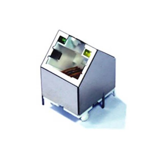 45 Angle RJ45 Connector 8p8c Single Port PCB Ethernet Female Shielded With LED 45 Angle RJ45 Connector 8p8c Single Port PCB Ethernet Female Shielded With LED