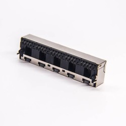 5 Port RJ45 8P8C Through Hole PCB Mount Shielded Jack Connector