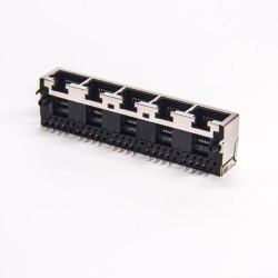 5 Port RJ45 8P8C Through Hole PCB Mount Shielded Jack Connector