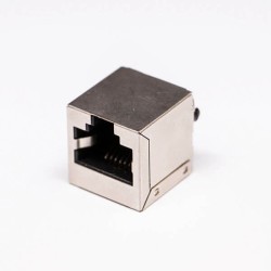 5pcs Female RJ45 Connectors 1 Port 180 Degree with Shield and Without LED