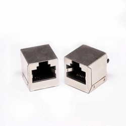 5pcs Female RJ45 Connectors 1 Port 180 Degree with Shield and Without LED