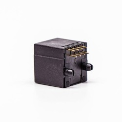 5pcs RJ45 Female 180 Degree Connector 1 Port 8P Black Unshield Without LED