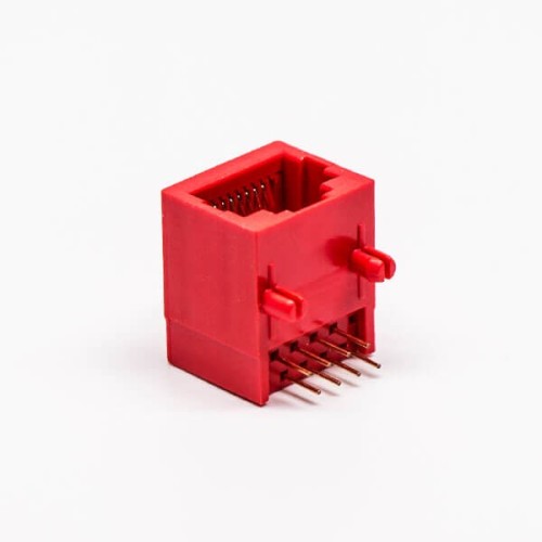 5pcs RJ45 Female Jack 90 Degree Connector 1 Port 8P8C Red Unshield Without LED 5pcs RJ45 Female Jack 90 Degree Connector 1 Port 8P8C Red Unshield Without LED