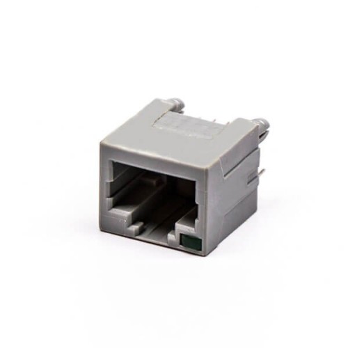 5pcs RJ45 Female PCB Connector 1 Port Gray Unshield and With LED for PCB 5pcs RJ45 Female PCB Connector 1 Port Gray Unshield and With LED for PCB