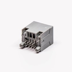 5pcs RJ45 Female PCB Connector 1 Port Gray Unshield and With LED for PCB