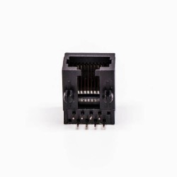 5pcs RJ45 Female Plug 90 Degree 4 Port Black 90° Unshield Without LED for PCB Mount