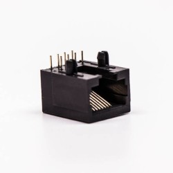 5pcs RJ45 Female Plug 90 Degree 4 Port Black 90° Unshield Without LED for PCB Mount