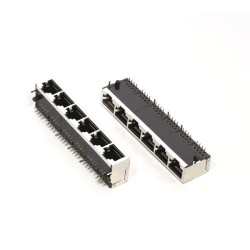 8 Pin RJ45 Connector Shield 1X6 Port Ethernet Network Interface Without Leds