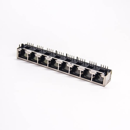 8 Port RJ45 Socket 90 Degree 8p8c Shielded DIP Type PCB Mount Network Connector 8 Port RJ45 Socket 90 Degree 8p8c Shielded DIP Type PCB Mount Network Connector