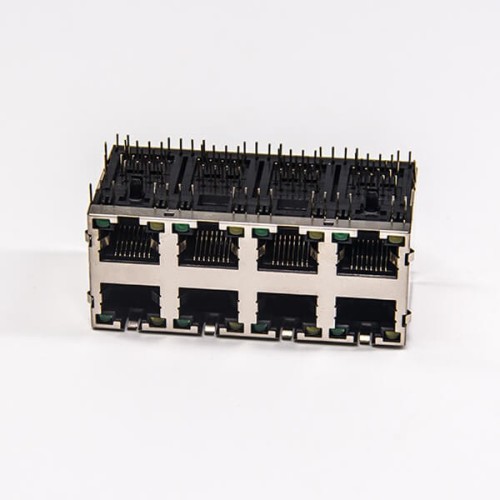 8p8c Modular Connector Jacks 2×4 Ports 90 Degree Shielded DIP Type with LED with EMI 8p8c Modular Connector Jacks 2×4 Ports 90 Degree Shielded DIP Type with LED with EMI