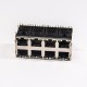 8p8c Modular Connector Jacks 2×4 Ports 90 Degree Shielded DIP Type with LED with EMI 8p8c Modular Connector Jacks 2×4 Ports 90 Degree Shielded DIP Type with LED with EMI