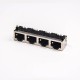 8p8c Modular Connector Jacks RJ45 4 Port 90 Degree Shielded without LED 8p8c Modular Connector Jacks RJ45 4 Port 90 Degree Shielded without LED