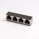 8p8c Modular Connector Jacks RJ45 4 Port 90 Degree Shielded without LED 8p8c Modular Connector Jacks RJ45 4 Port 90 Degree Shielded without LED