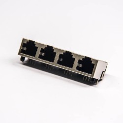 8p8c Modular Connector Jacks RJ45 4 Port 90 Degree Shielded without LED