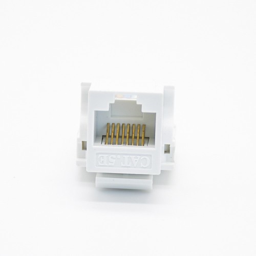 8P8C Modular Connectors Unshielded Single Port White CAT5E PCB Mount Network Module 8P8C Modular Connectors Unshielded Single Port White CAT5E PCB Mount Network Module