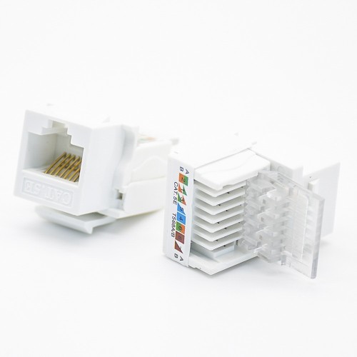 8P8C Modular Connectors Unshielded Single Port White CAT5E PCB Mount Network Module 8P8C Modular Connectors Unshielded Single Port White CAT5E PCB Mount Network Module