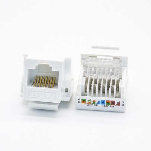 8P8C Modular Connectors Unshielded Single Port White CAT5E PCB Mount Network Module 8P8C Modular Connectors Unshielded Single Port White CAT5E PCB Mount Network Module
